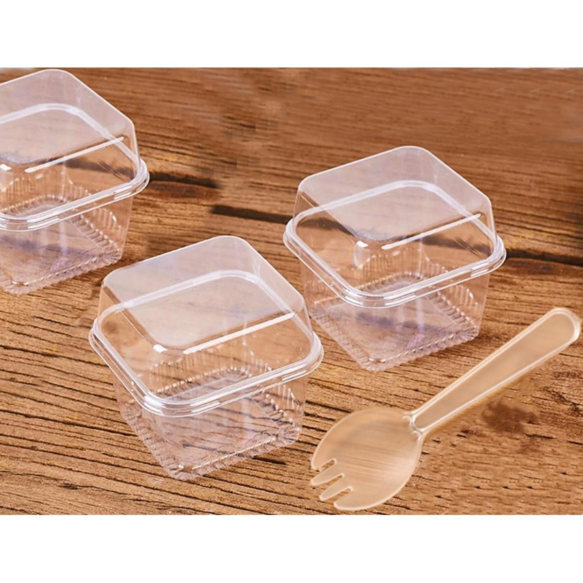 Copas de Postre Reutilizables Wnqou 240ml Cuadradas 50Pcs