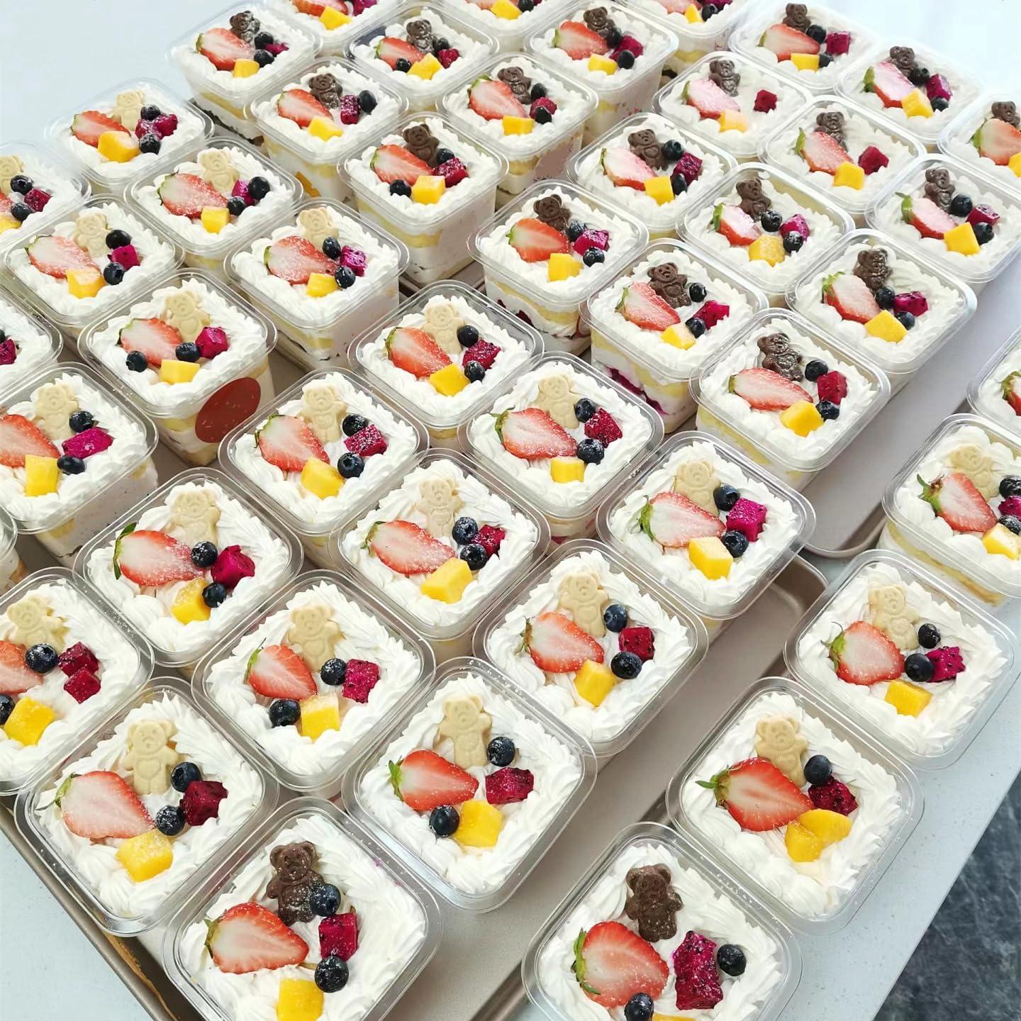 Copas de Postre Reutilizables Wnqou 240ml Cuadradas 50Pcs