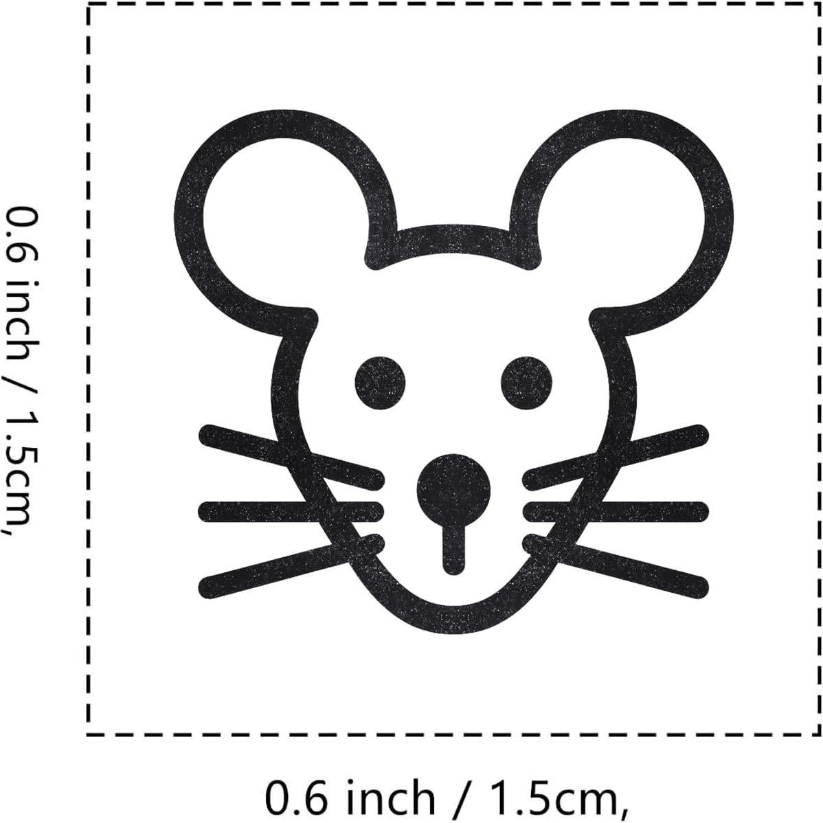 Sello de goma mini cara de ratón GUVSPTI 15 mm para manualidades