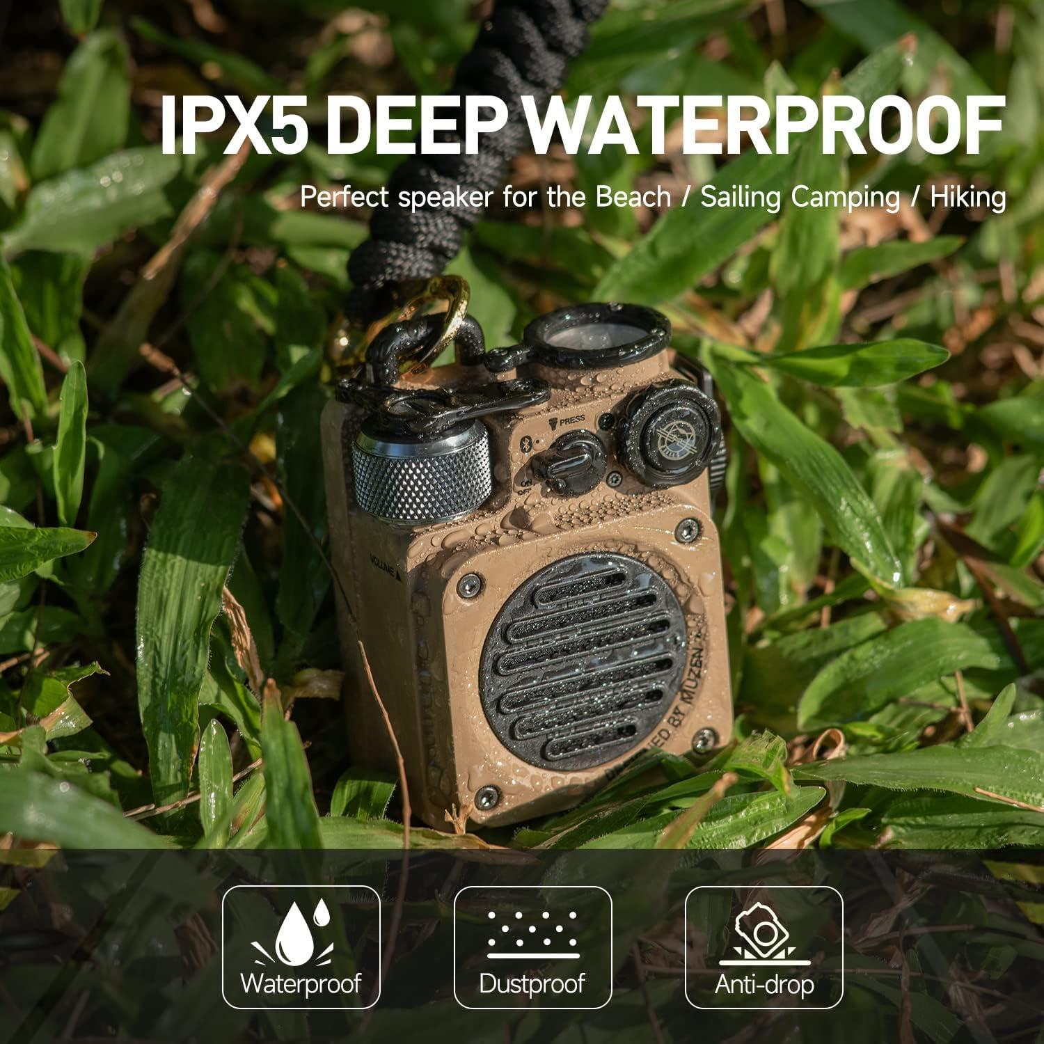 Altavoz Bluetooth Muzen Wild Mini, 8 Horas, Impermeable, Negro