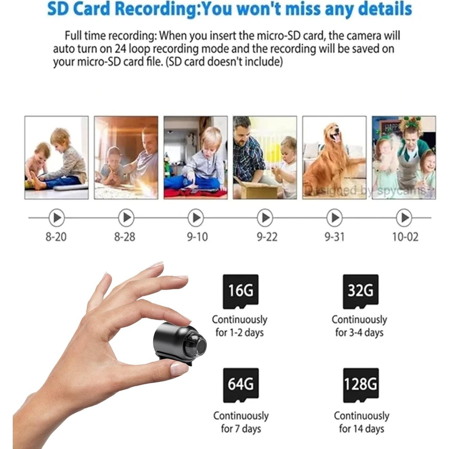 Cámara Mini WiFi HD 1080P Amposei - Visión Nocturna 10m