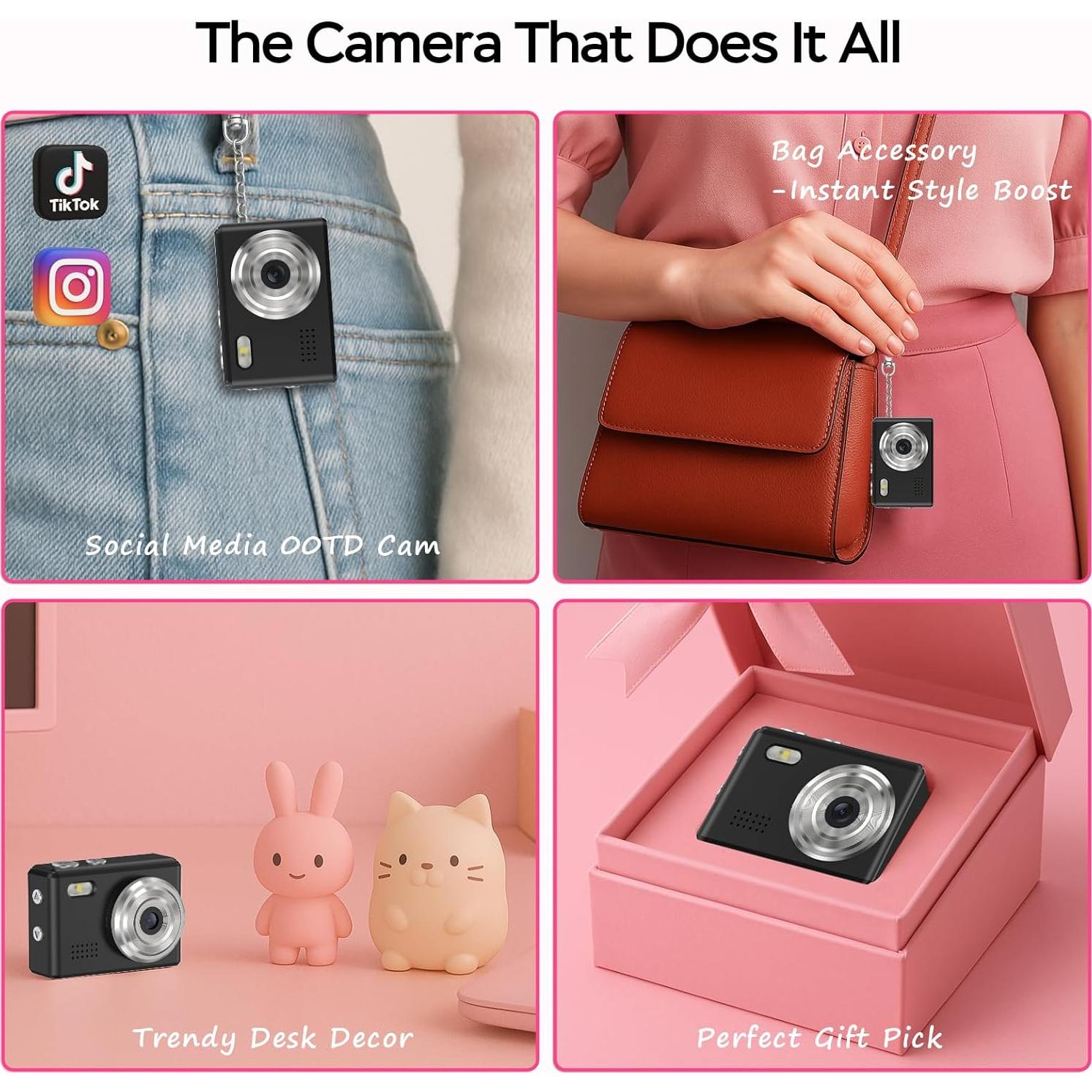 Mini Cámara Digital Dienspeak DC23 1080P con Tarjeta 64GB