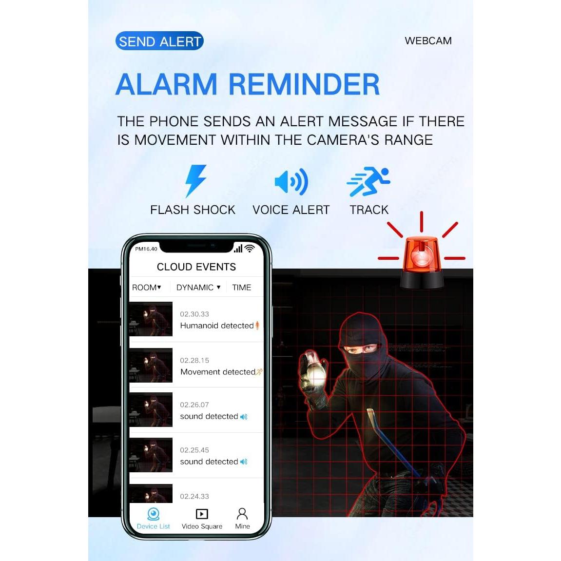 Cámara de Seguridad Inalámbrica WiFi ZHOUCXZDA GF-3 1080P