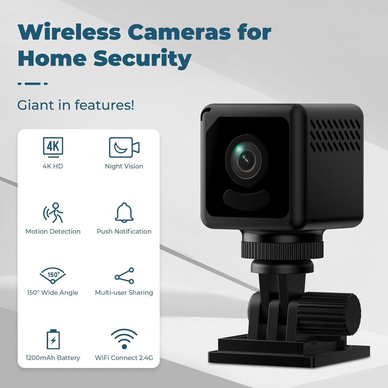 Mini Cámara de Seguridad WiFi 4K RXIMA con Detección de Movimiento