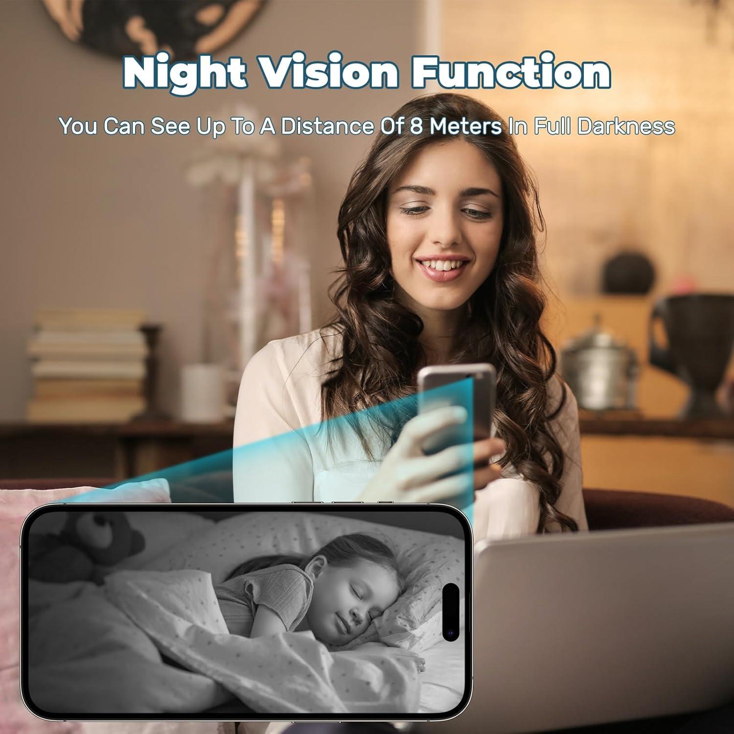 Mini Cámara de Seguridad WiFi 4K RXIMA con Detección de Movimiento