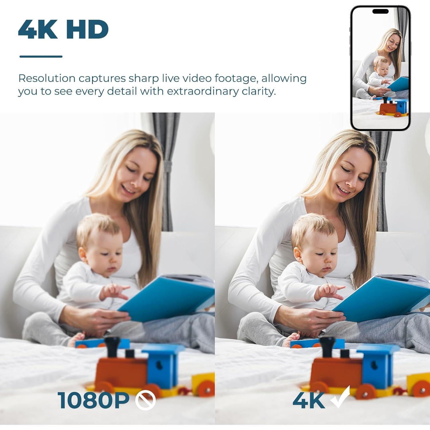 Mini Cámara de Seguridad WiFi 4K RXIMA con Detección de Movimiento
