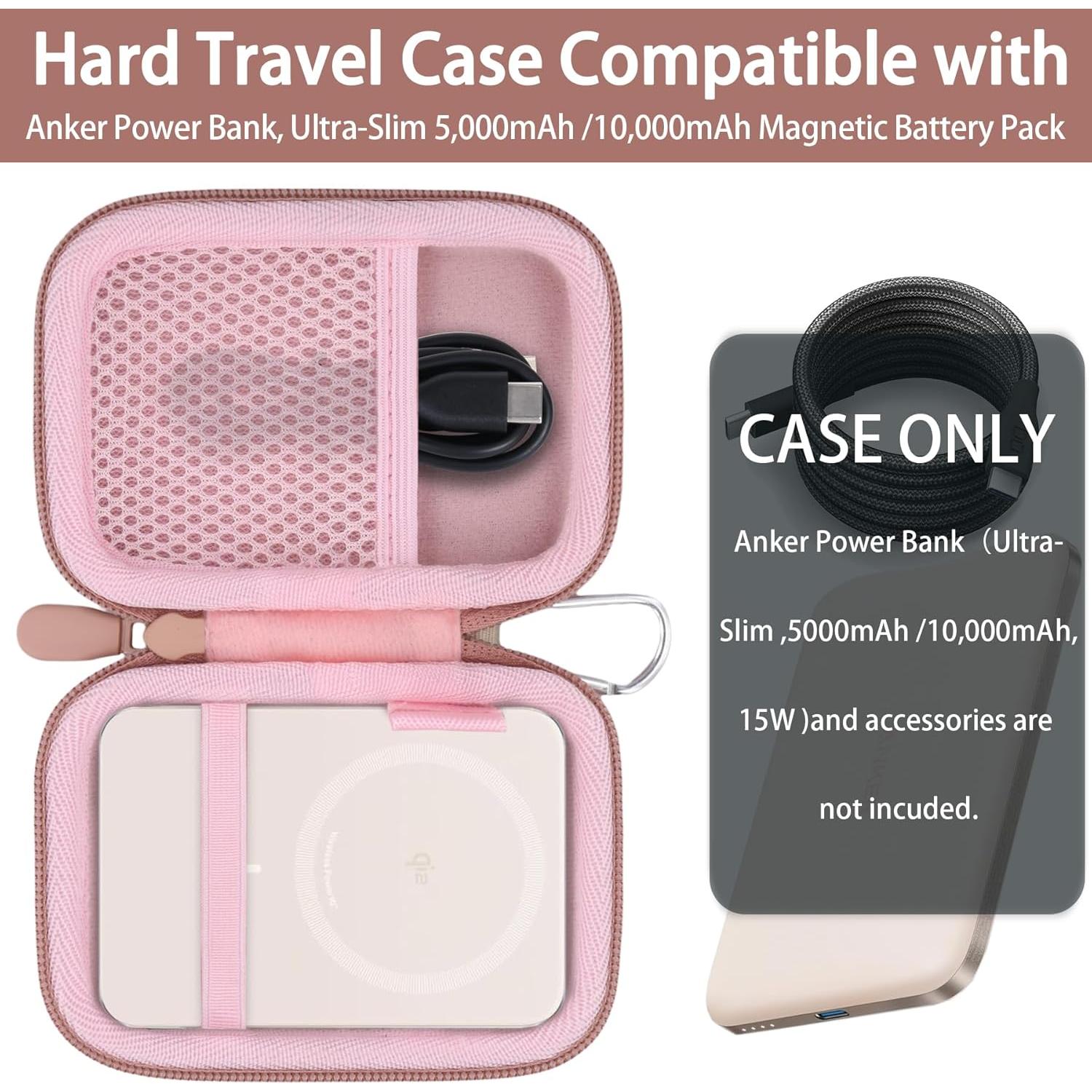 Funda Protectora Khanka para Power Bank Anker 5K y 10K Rosa