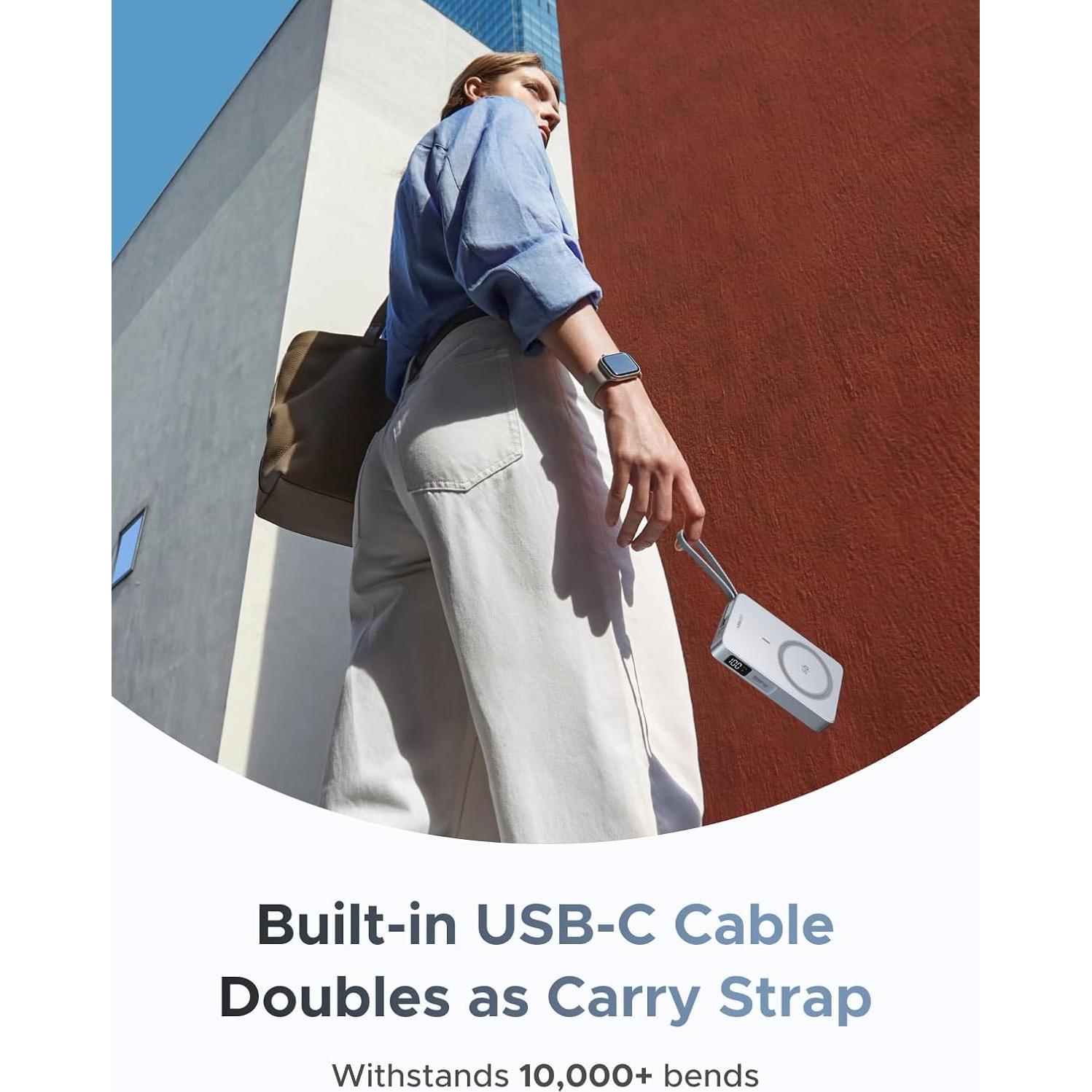 Batería Externa UGREEN 10,000mAh Carga Inalámbrica Qi2 25W