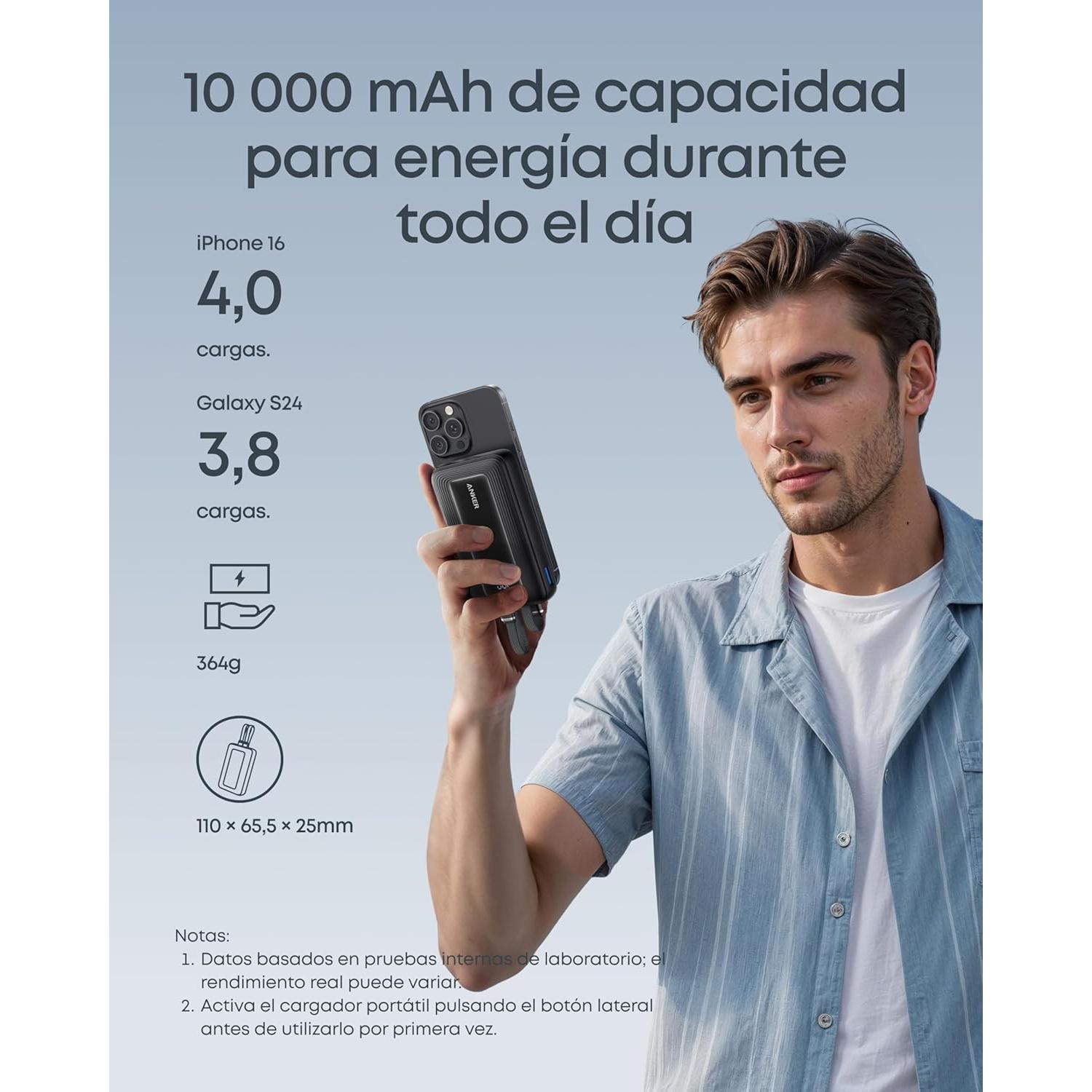 Power Bank Anker Zolo 20,000mAh Carga Rápida 45W USB-C Duales