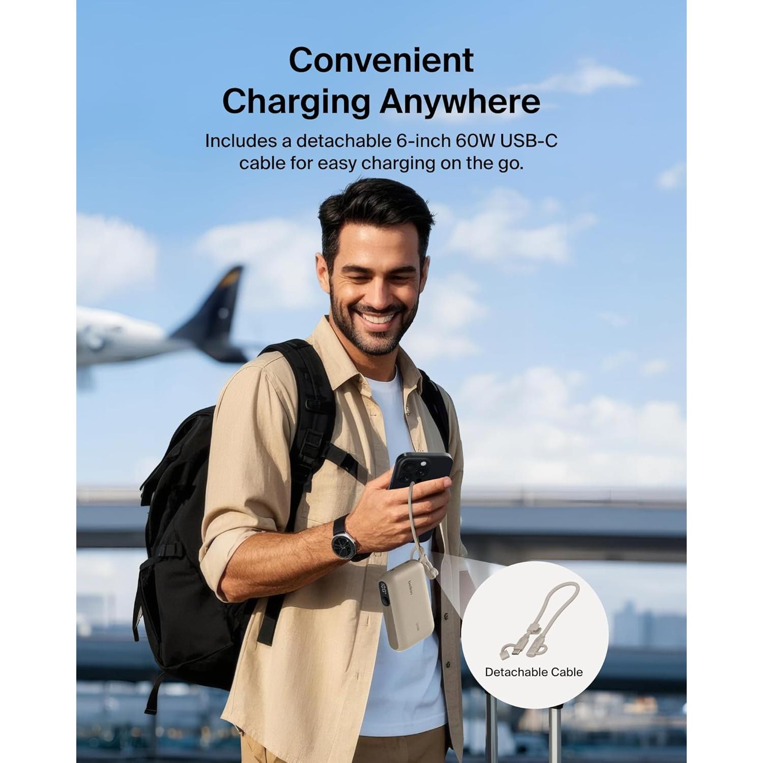 Cargador Portátil Belkin 10,000mAh USB-C 20W Pantalla Digital