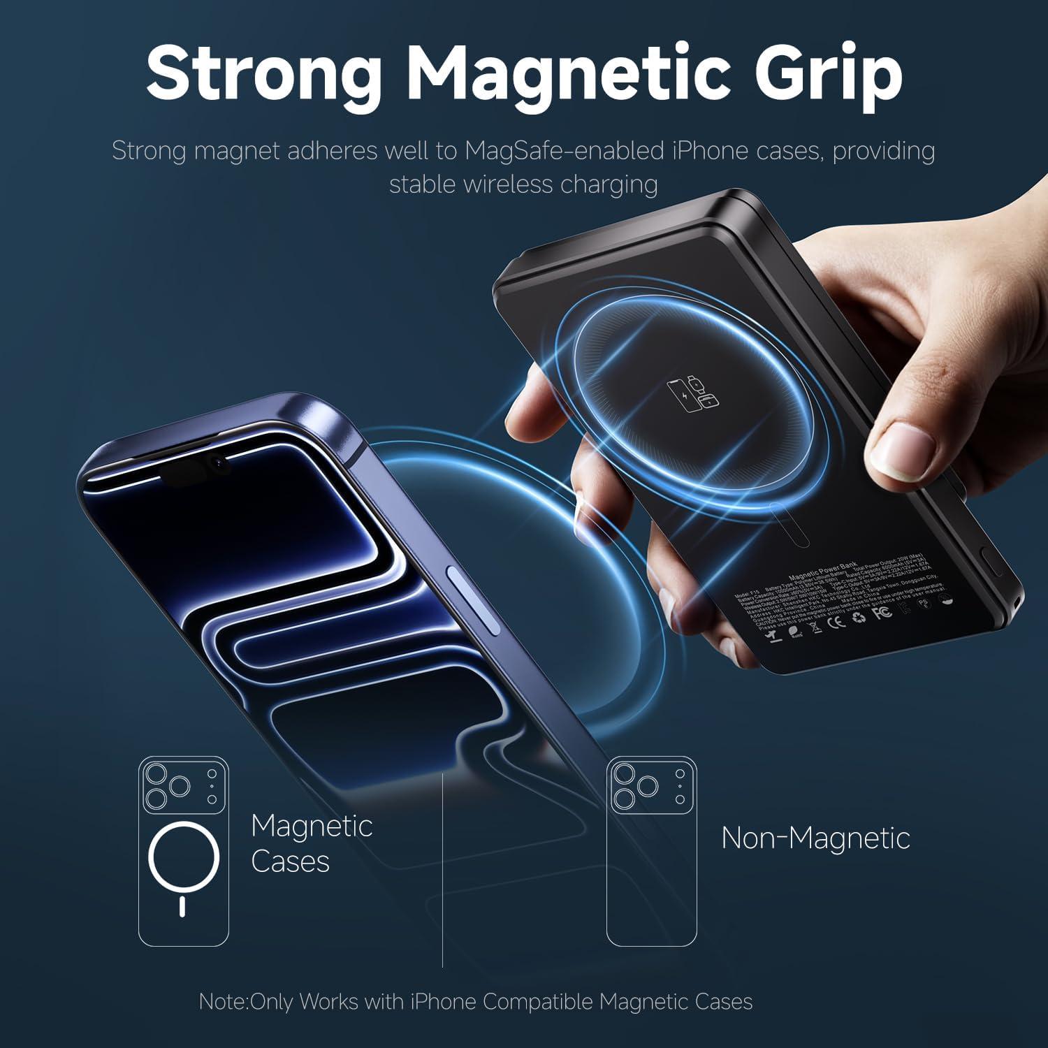 Cargador portátil JuiceGogo MagSafe 10000mAh 15W Qi2 Negro