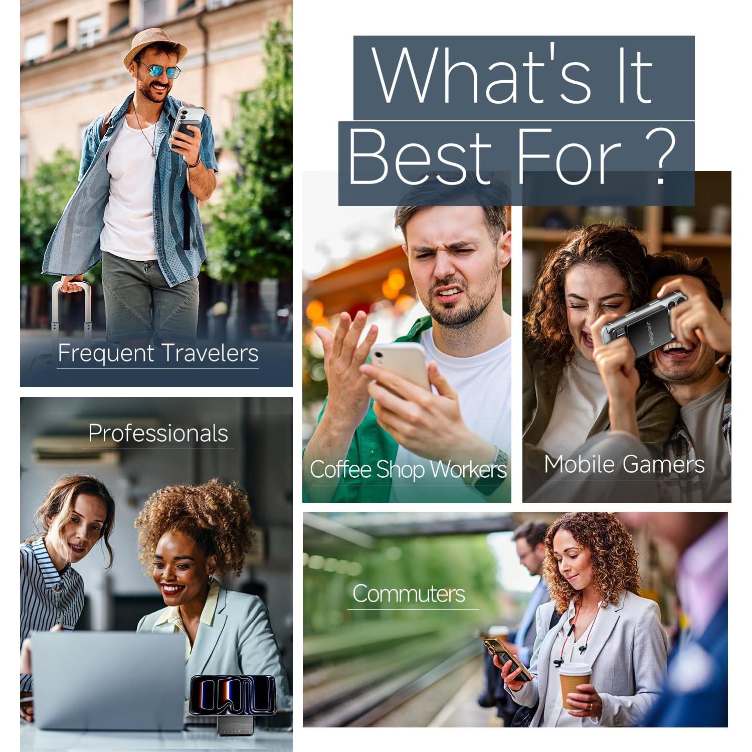 Cargador portátil JuiceGogo MagSafe 10000mAh 15W Qi2 Negro