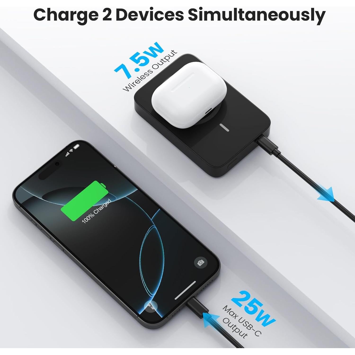 Cargador Portátil Magnético 10800mAh para iPhone con Pantalla LCD