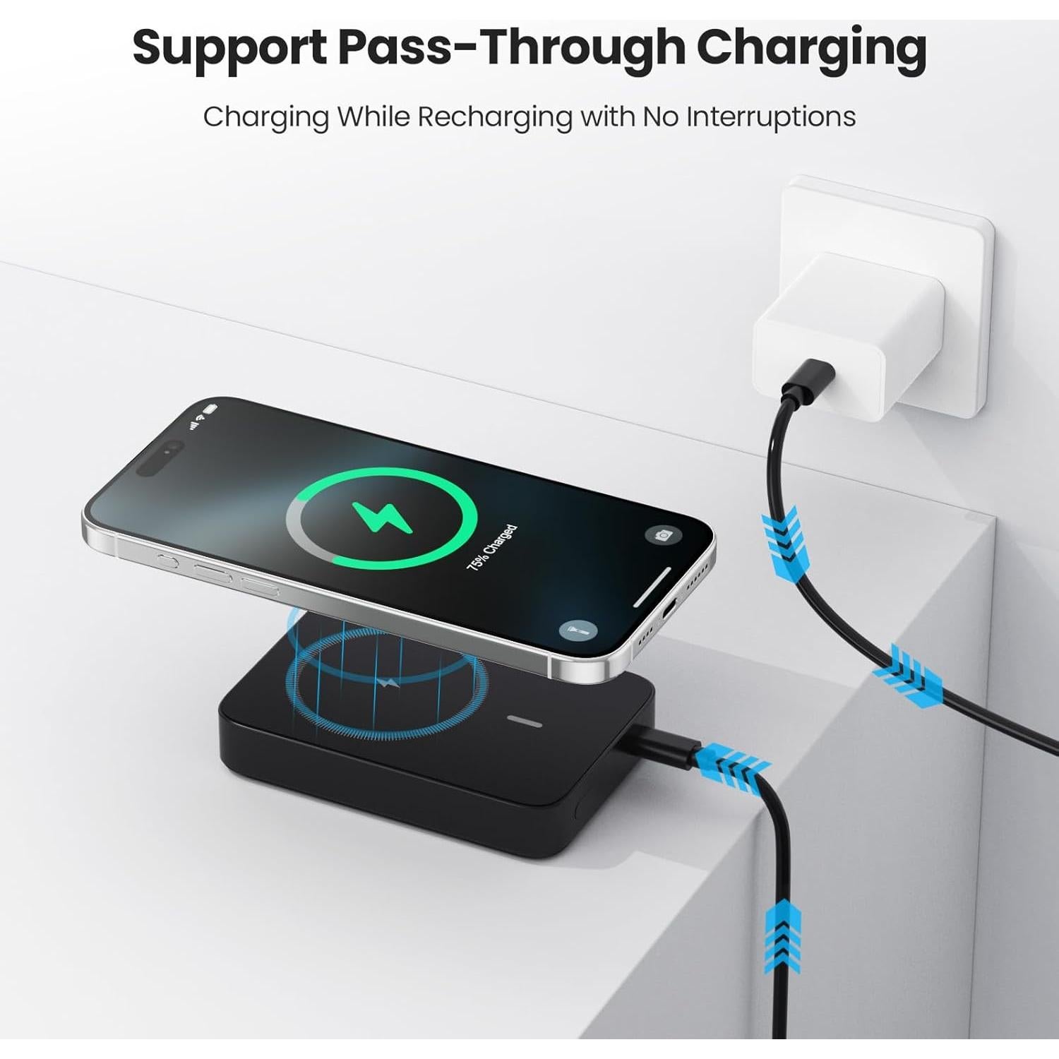 Cargador Portátil Magnético 10800mAh para iPhone con Pantalla LCD