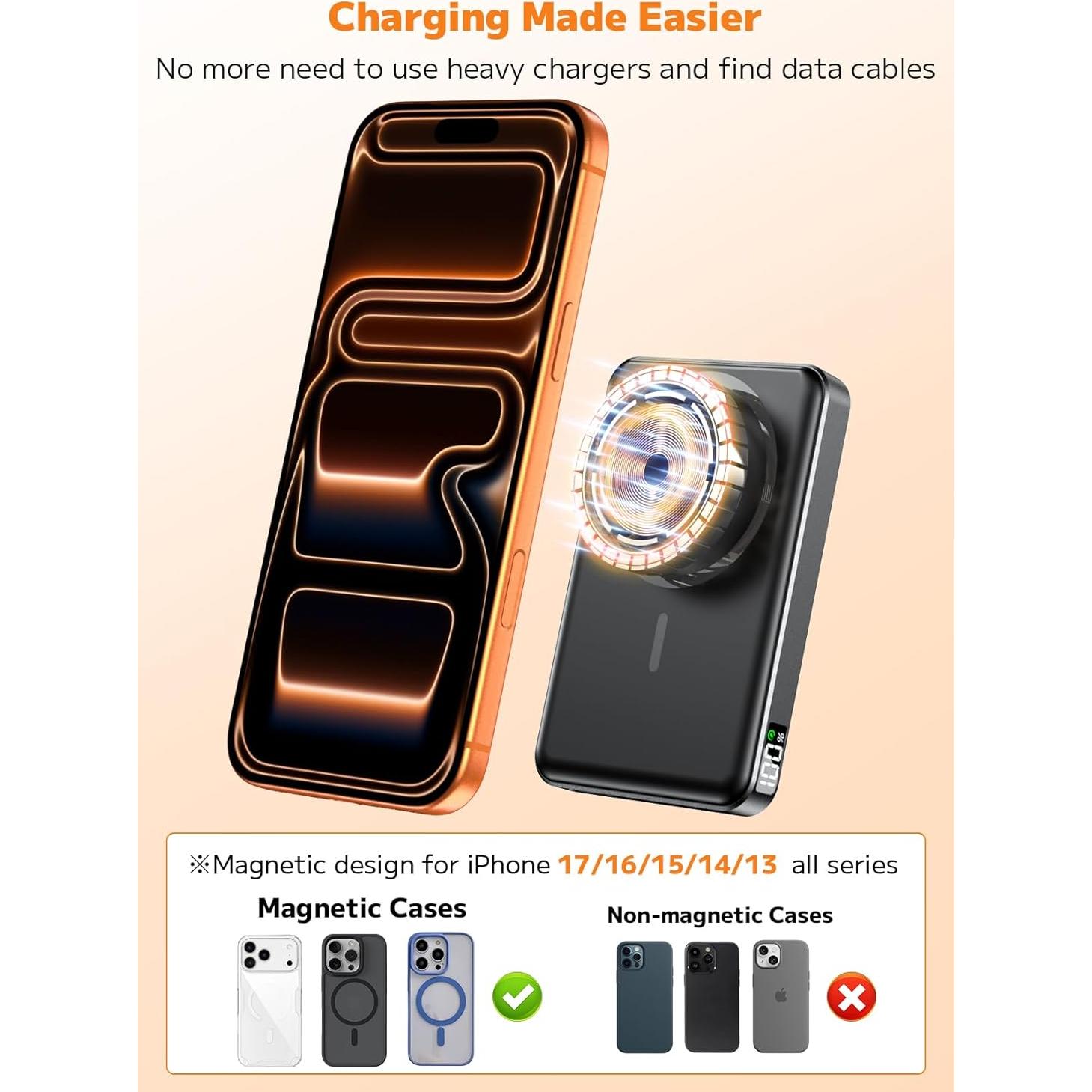 Cargador portátil MagSafe 10000mAh inalámbrico 20W LED