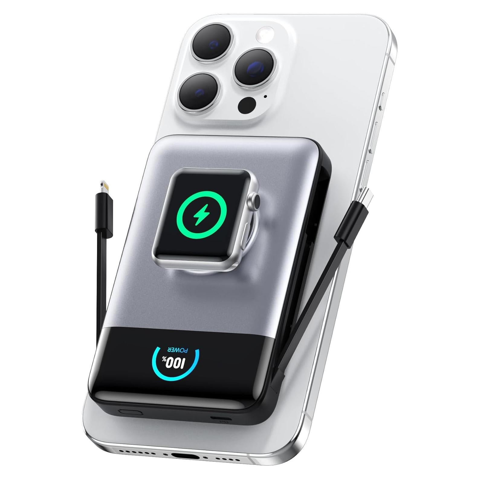 Cargador Portátil Magnético 10800mAh para iPhone y Apple Watch