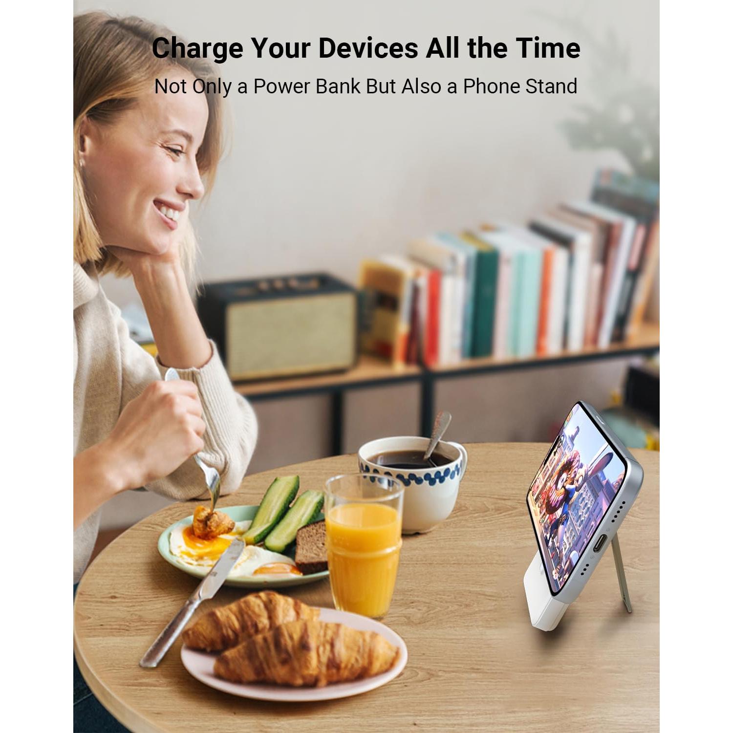 Banco de Poder Magnético 10000mAh eazpower Carga Rápida PD 20W