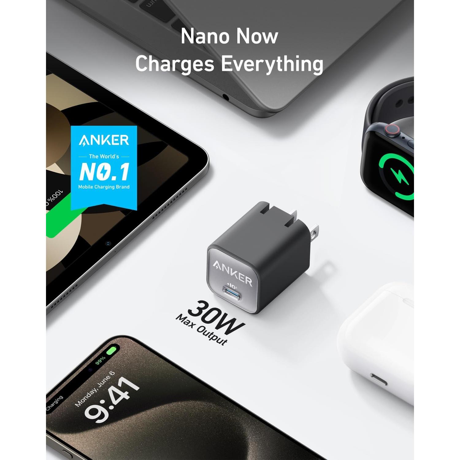Cargador Anker Nano 30W USB-C + Batería 10,000mAh GaN
