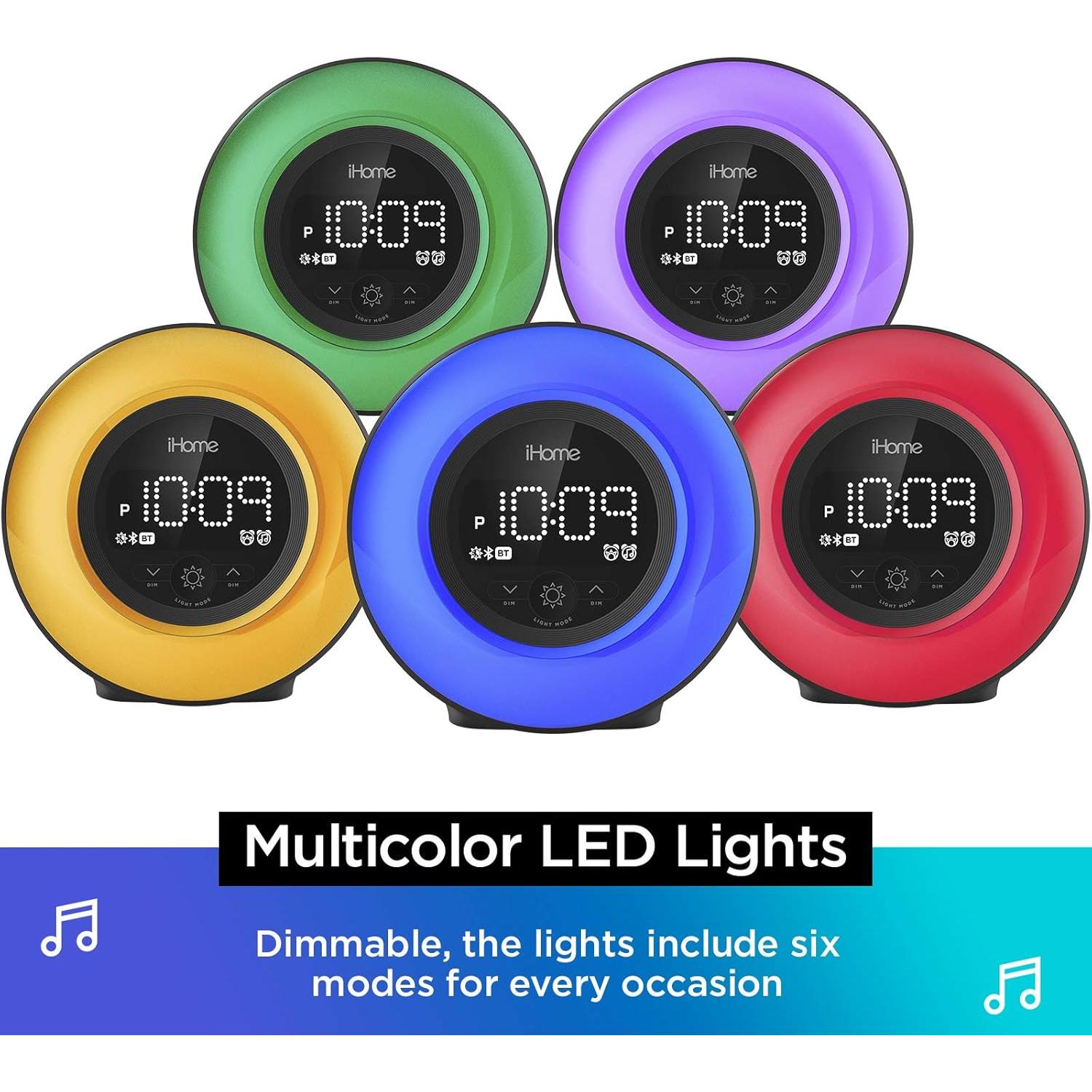 Reloj Despertador Bluetooth iHome PowerClock Glow con Cargador USB