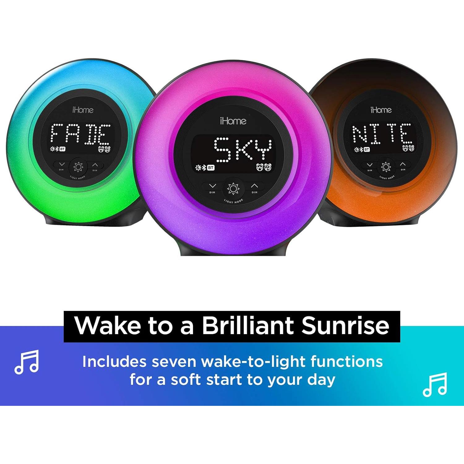 Reloj Despertador Bluetooth iHome PowerClock Glow con Cargador USB