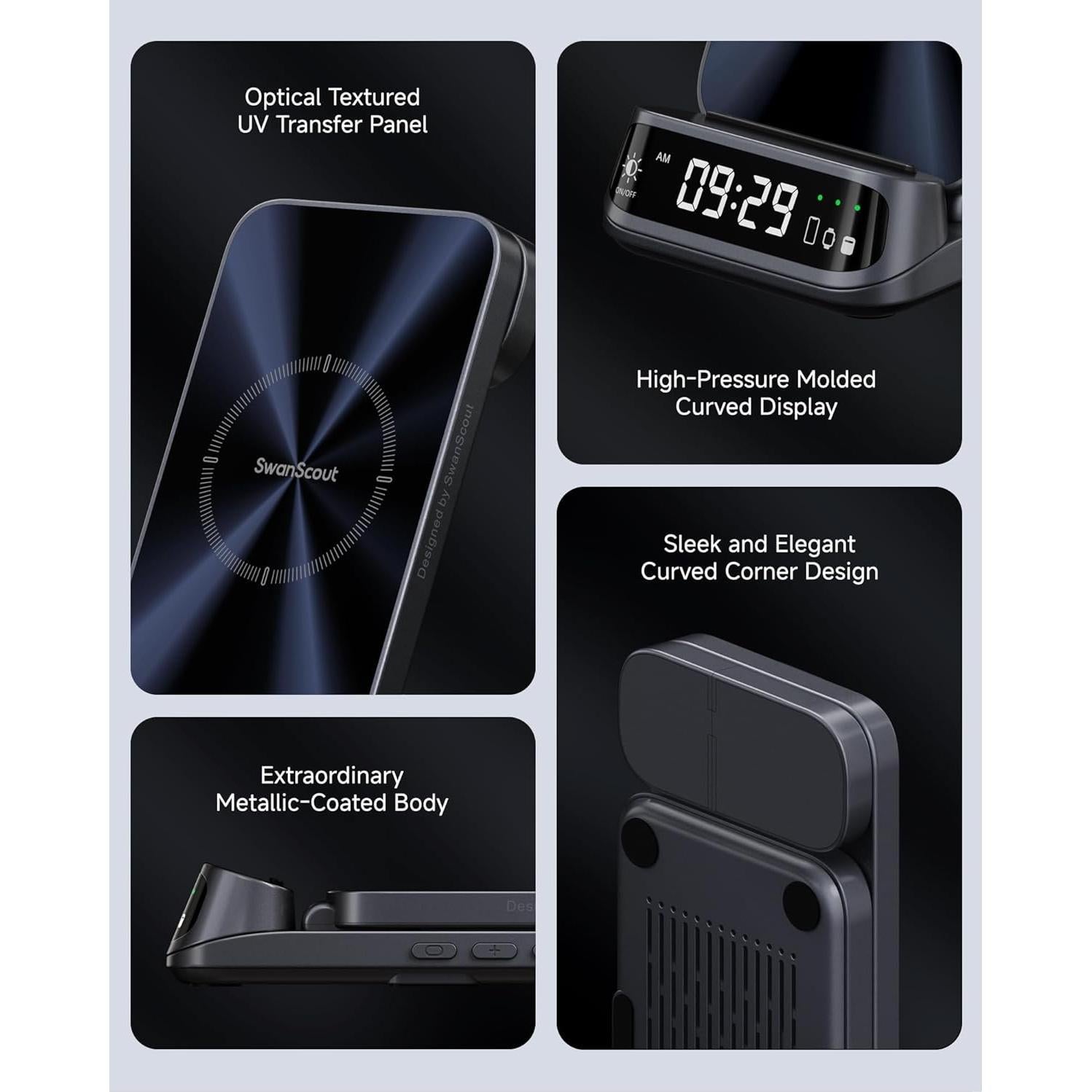 Cargador Inalámbrico 3 en 1 SwanScout para iPhone y Apple Watch