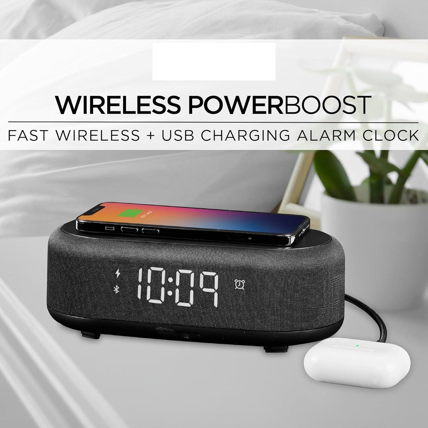 Reloj Despertador Bluetooth Genérico con Cargador Inalámbrico