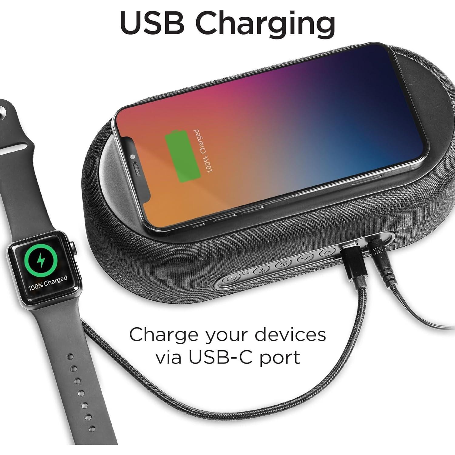 Reloj Despertador Bluetooth Genérico con Cargador Inalámbrico