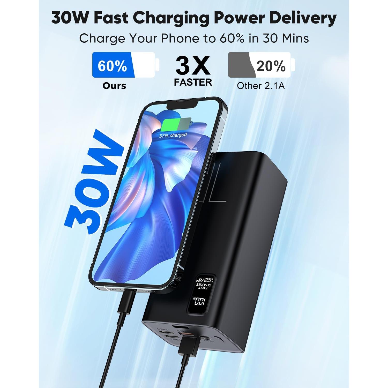 Cargador Portátil Liahomco 70000mAh Carga Rápida 30W USB-C