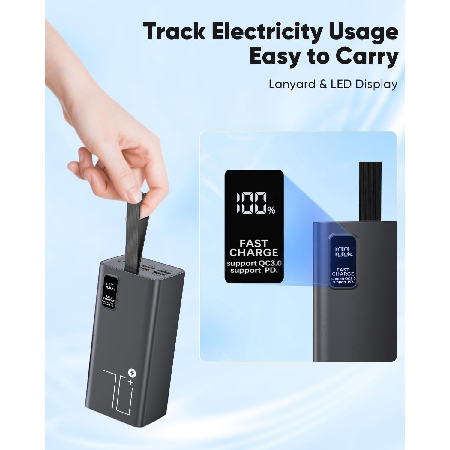 Cargador Portátil Liahomco 70000mAh Carga Rápida 30W USB-C