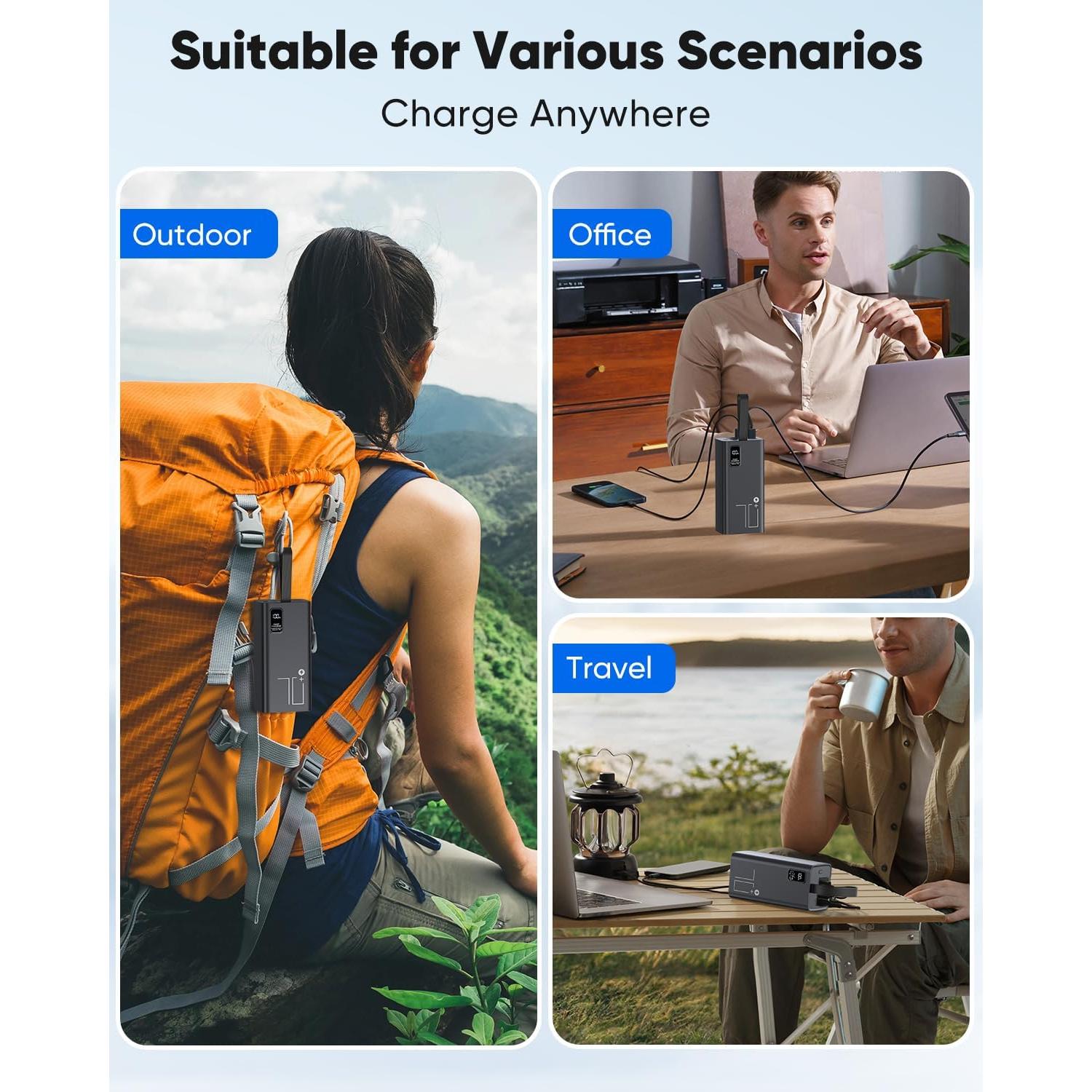 Cargador Portátil Liahomco 70000mAh Carga Rápida 30W USB-C