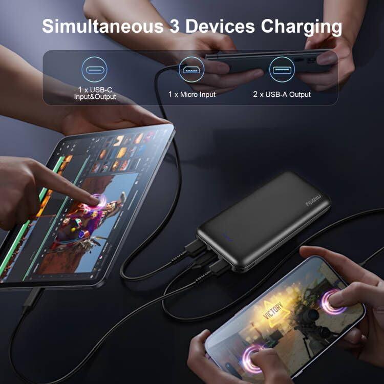 Cargador Portátil Miady 10000mAh 22.5W Carga Rápida Doble USB