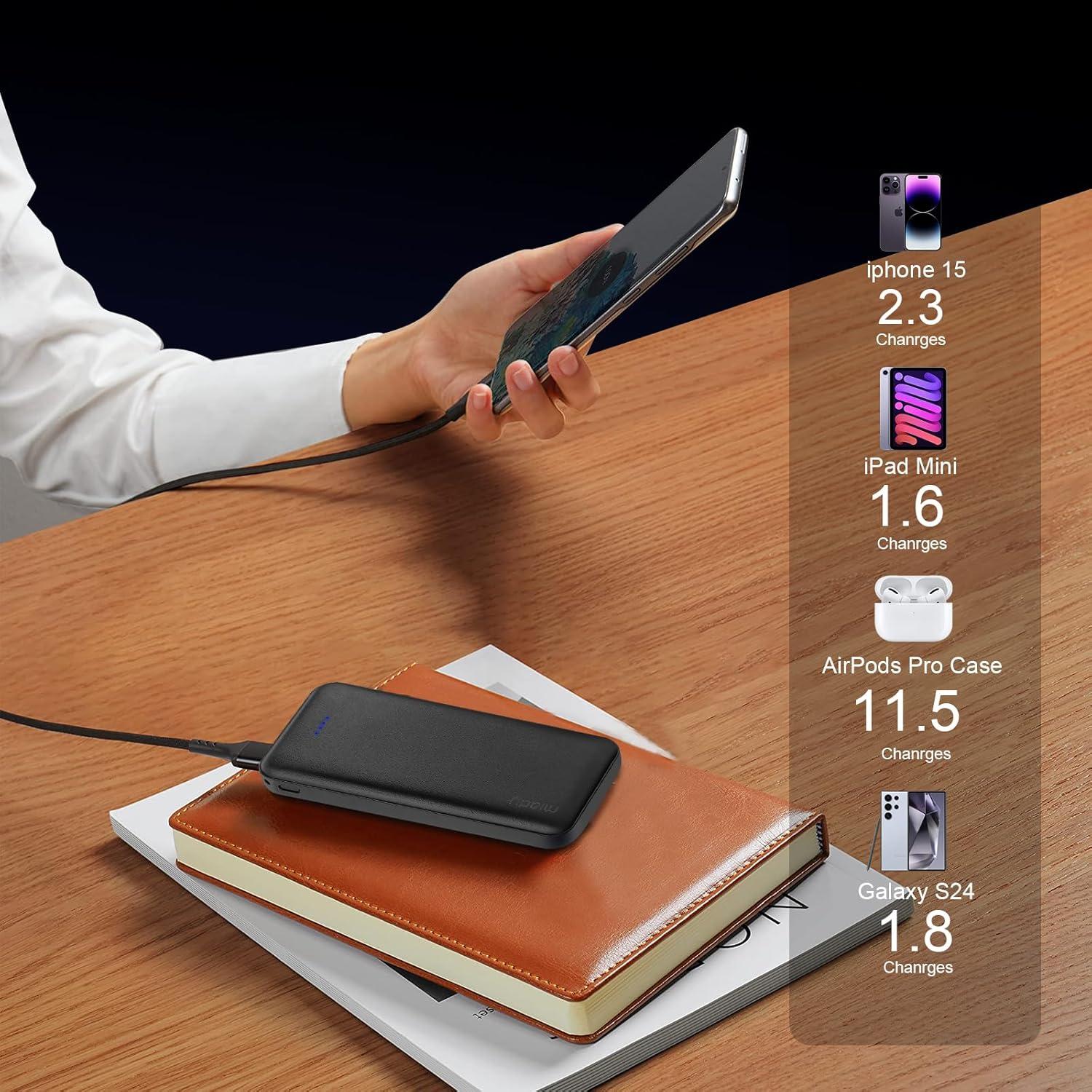 Cargador Portátil Miady 10000mAh 22.5W Carga Rápida Doble USB