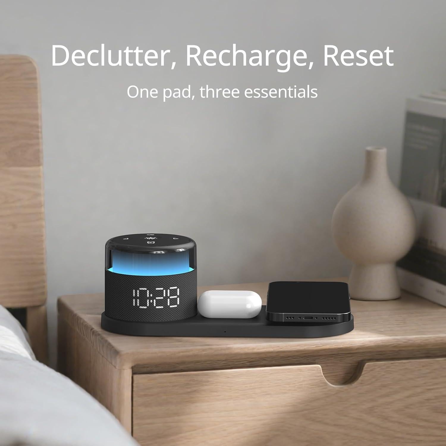 Reloj Despertador Housbay con Carga Inalámbrica 3-en-1