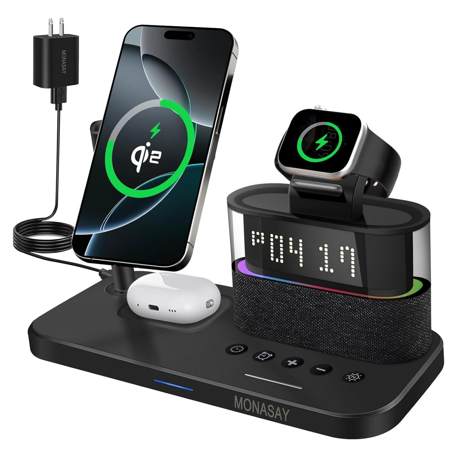 Estación de Carga Inalámbrica 5 en 1 MONASAY Negro