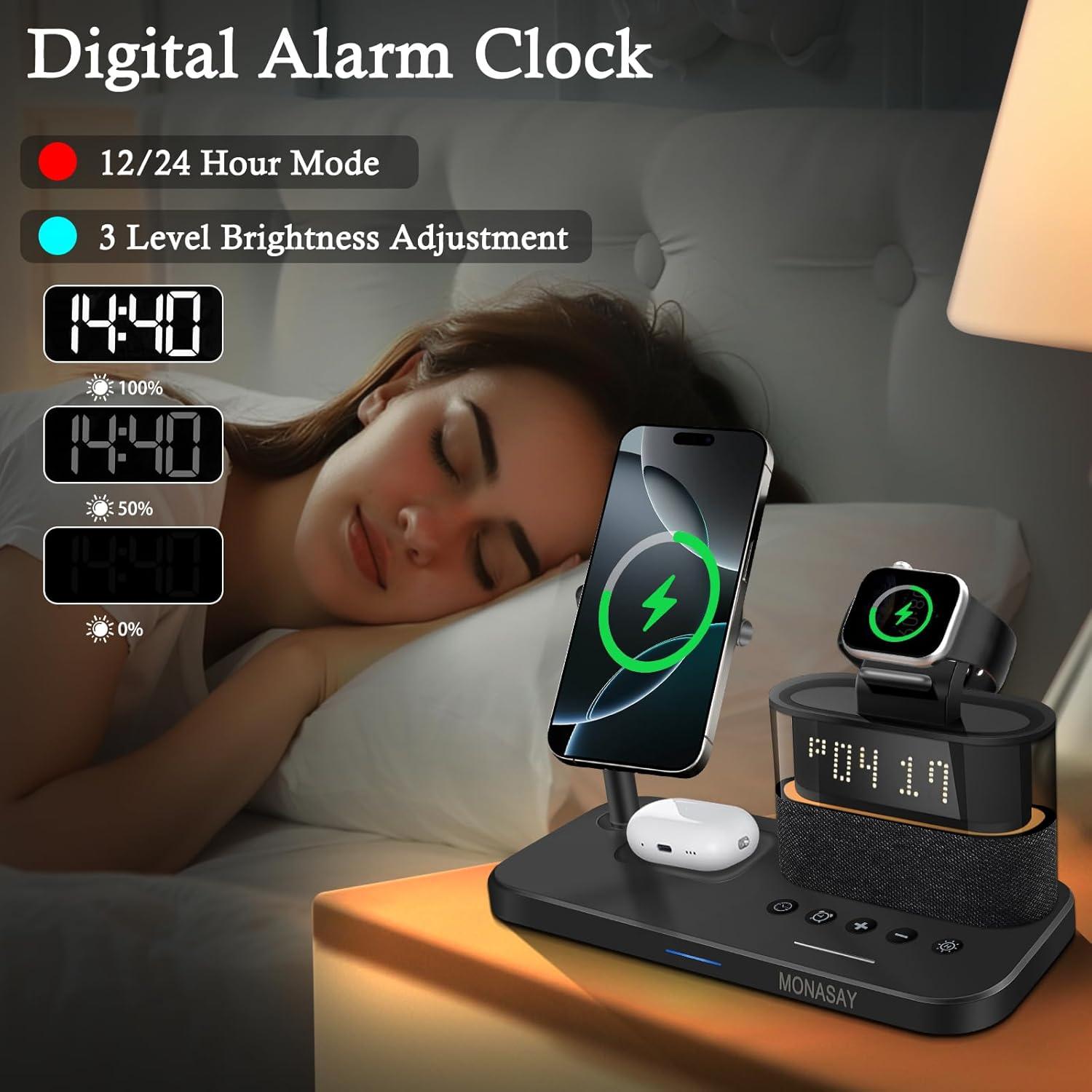 Estación de Carga Inalámbrica 5 en 1 MONASAY Negro