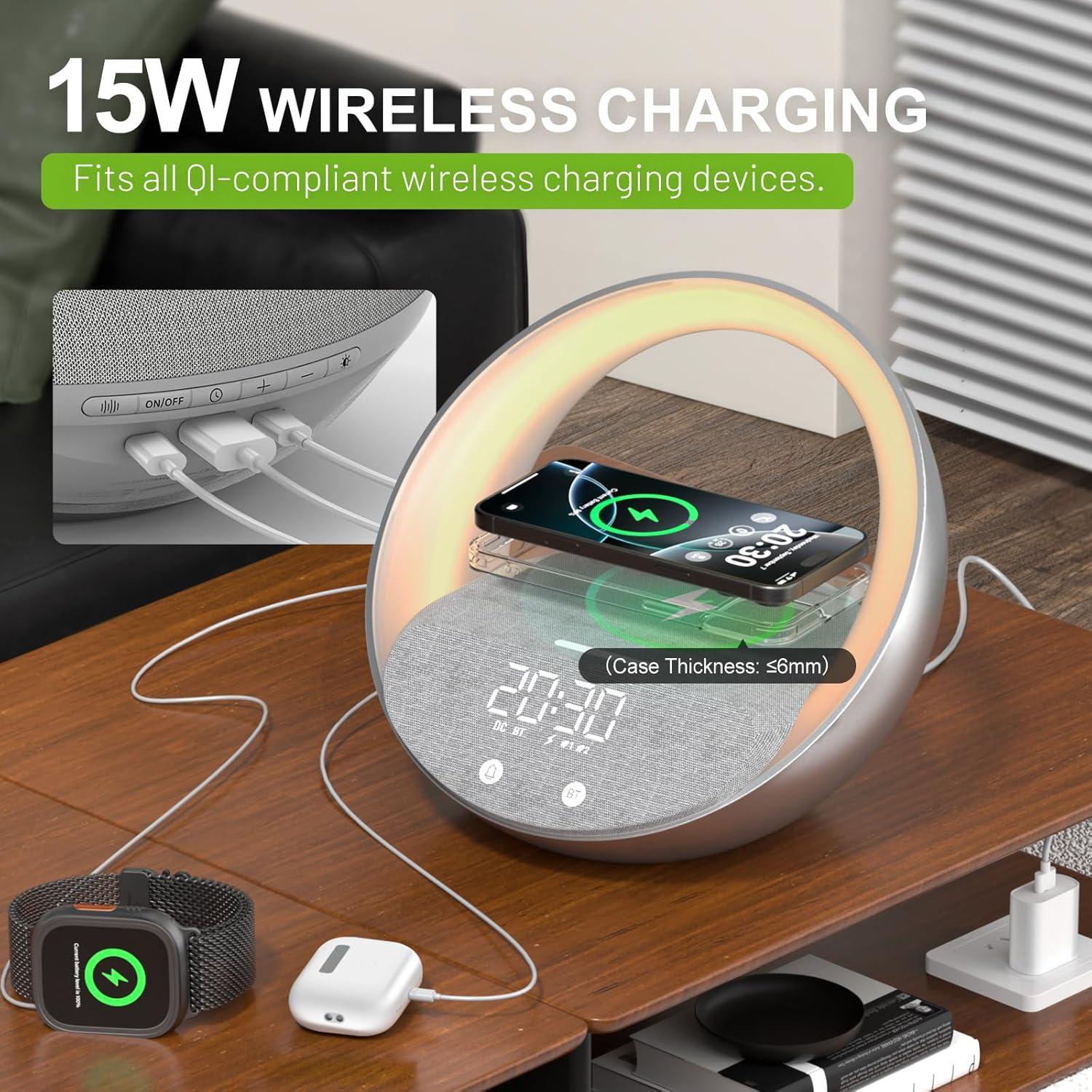 Reloj Despertador Bluetooth FUNFOR S11 con Luz Nocturna