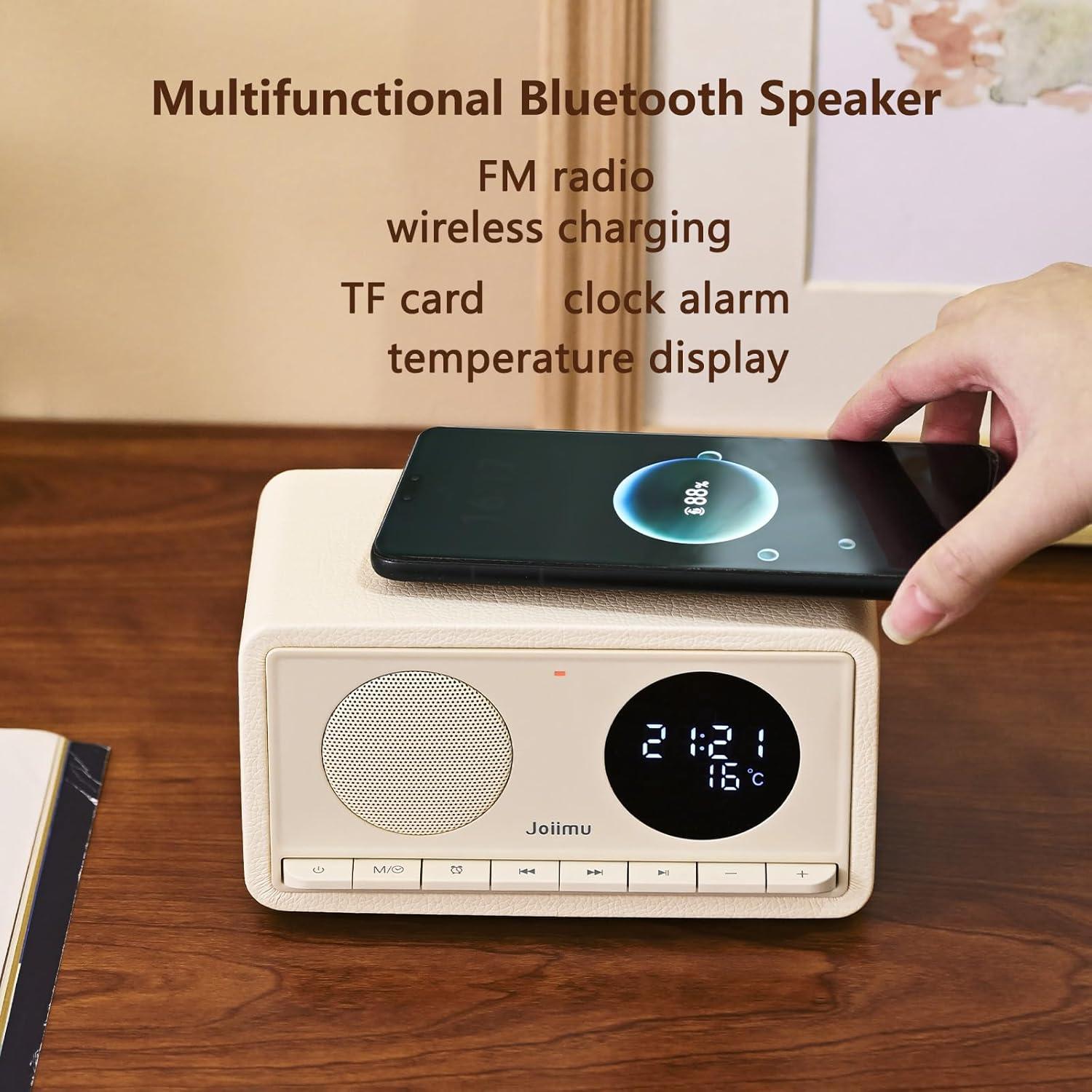 Reloj Despertador Bluetooth Joiimu JM5 con Radio FM y Carga Inalámbrica
