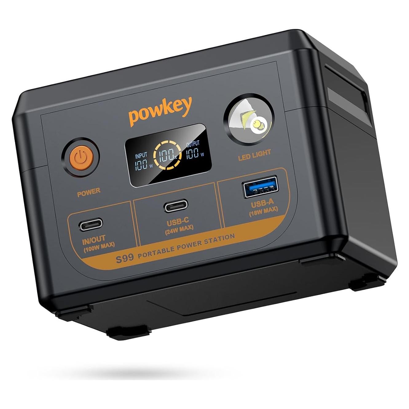 Banco de Energía Powkey 30000mAh 100W Cargador Portátil