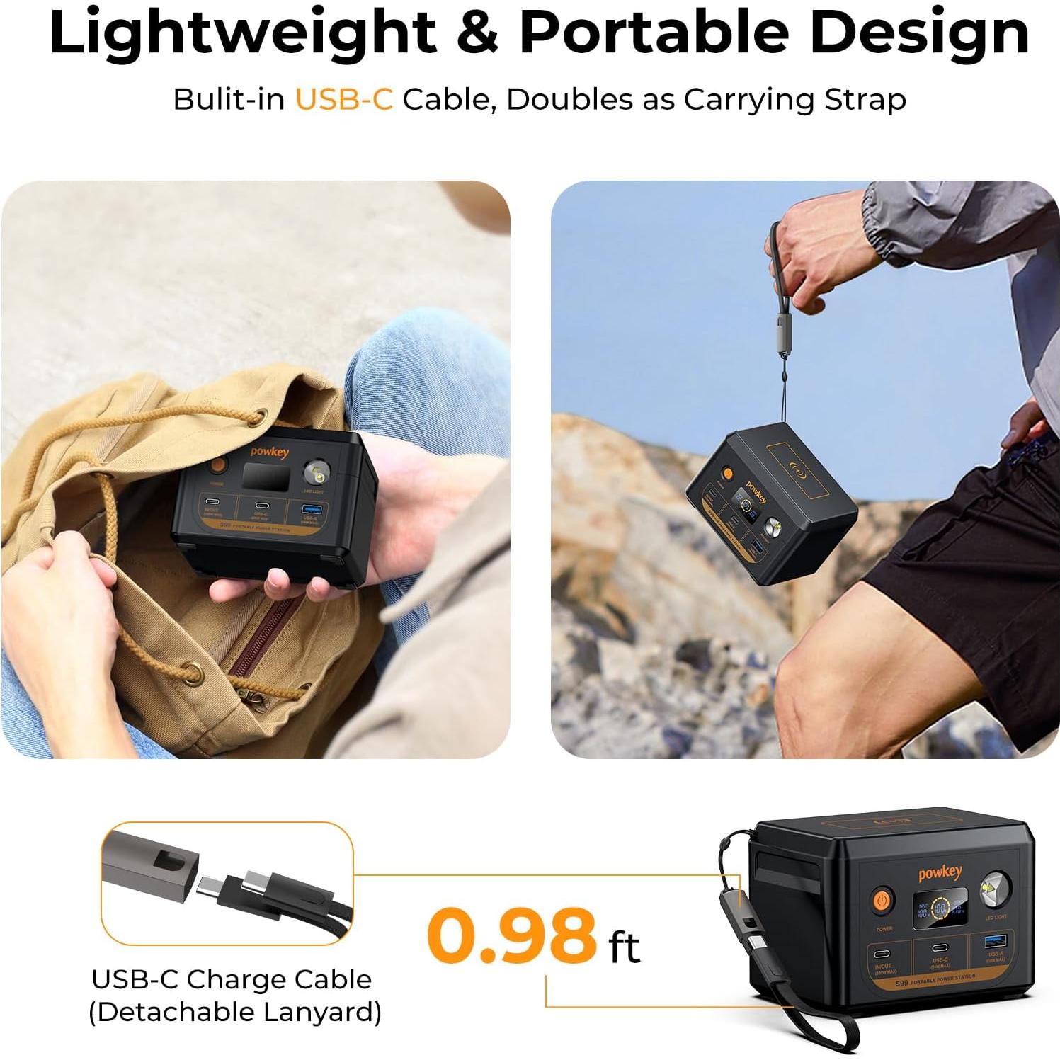 Banco de Energía Powkey 30000mAh 100W Cargador Portátil