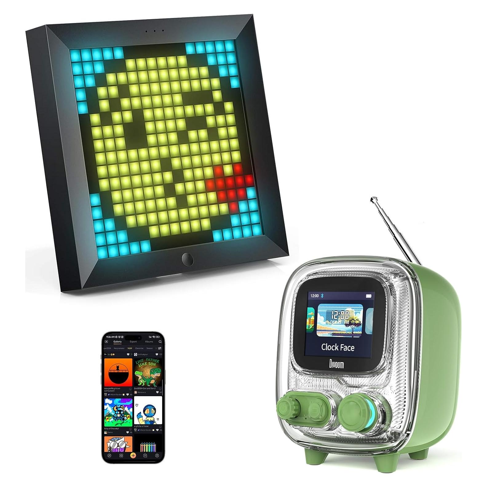 Altavoz Bluetooth Divoom Tiivoo-2 Verde con Pantalla LED 16x16