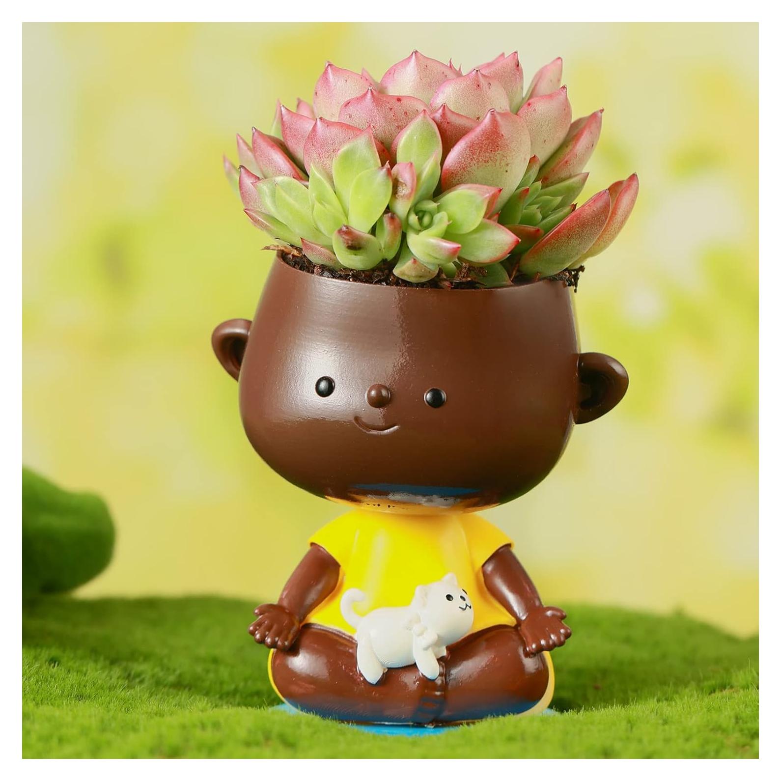 Maceta Autorriego Planterhoma Pequeña Yoga Negra 14cm