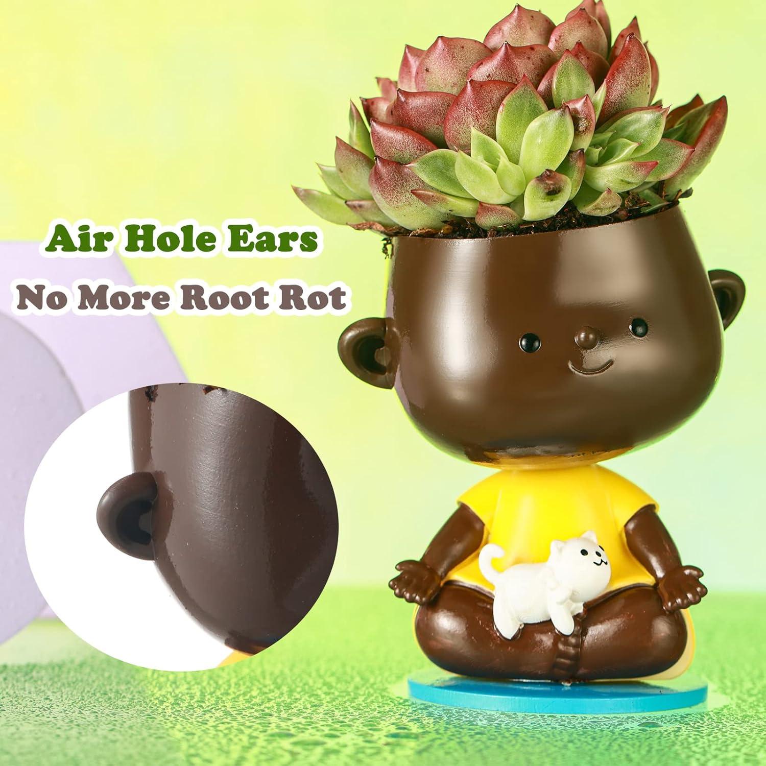 Maceta Autorriego Planterhoma Pequeña Yoga Negra 14cm