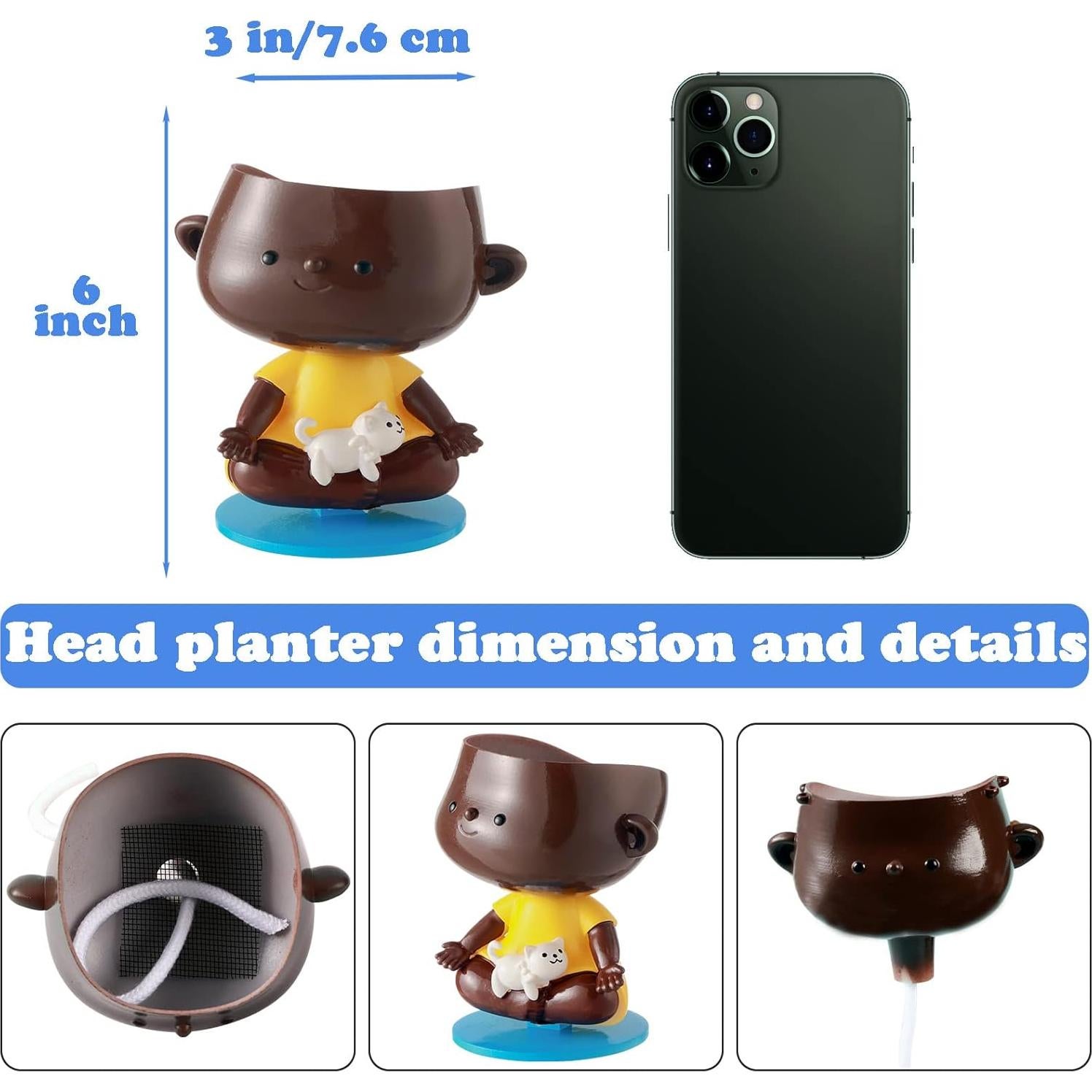 Maceta Autorriego Planterhoma Pequeña Yoga Negra 14cm