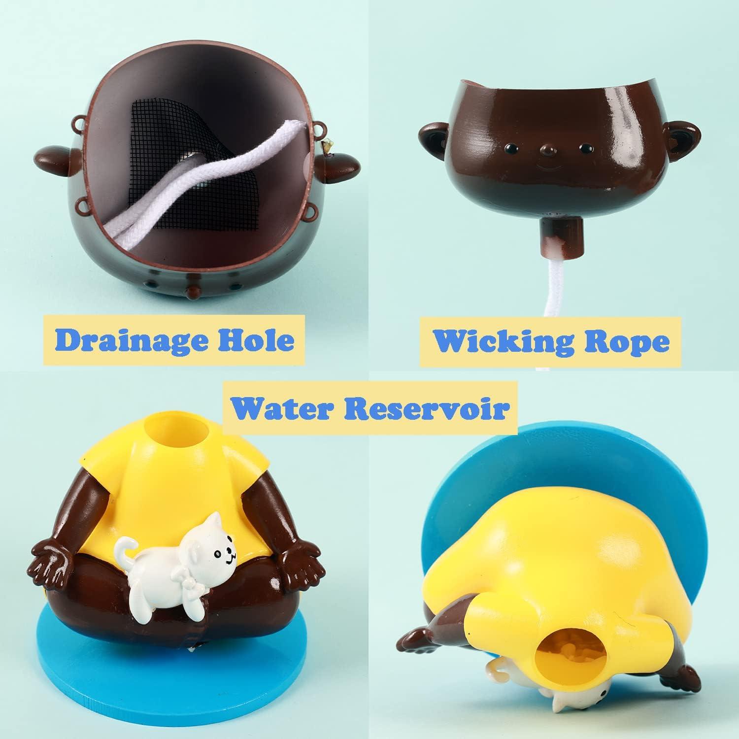 Maceta Autorriego Planterhoma Pequeña Yoga Negra 14cm