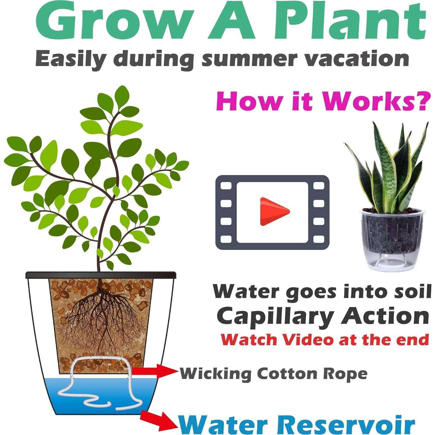 Paquete de 6 macetas autorriego DEELF OUTLET 17 cm blancas