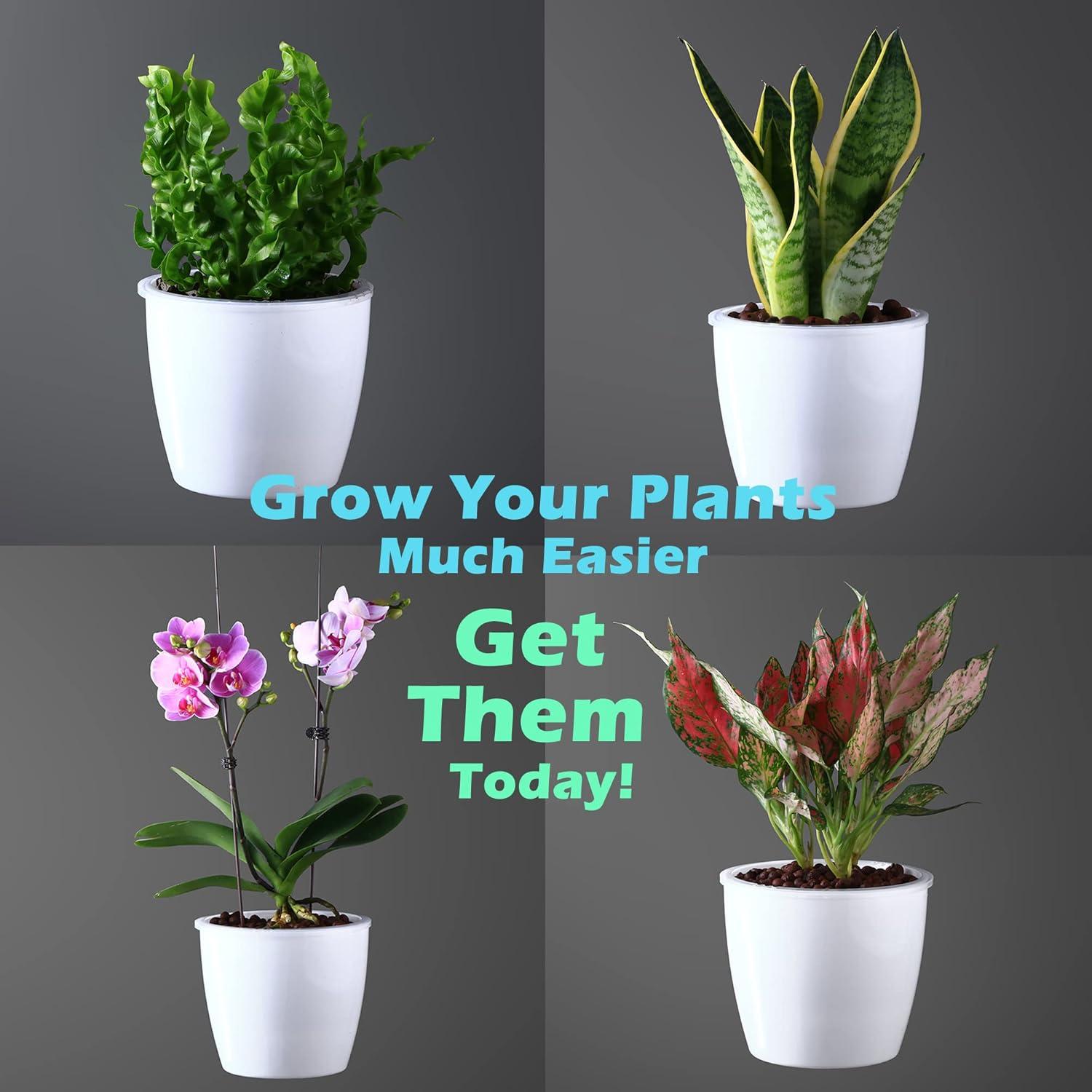 Paquete de 6 macetas autorriego DEELF OUTLET 17 cm blancas