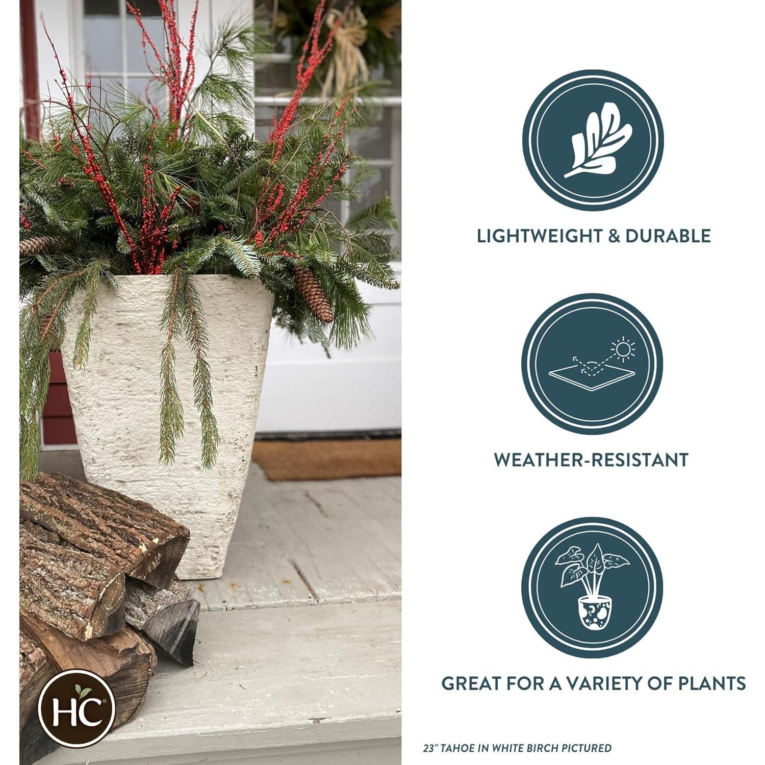 Macetero Cuadrado Alto HC Companies 58.4 cm Resistente Exterior