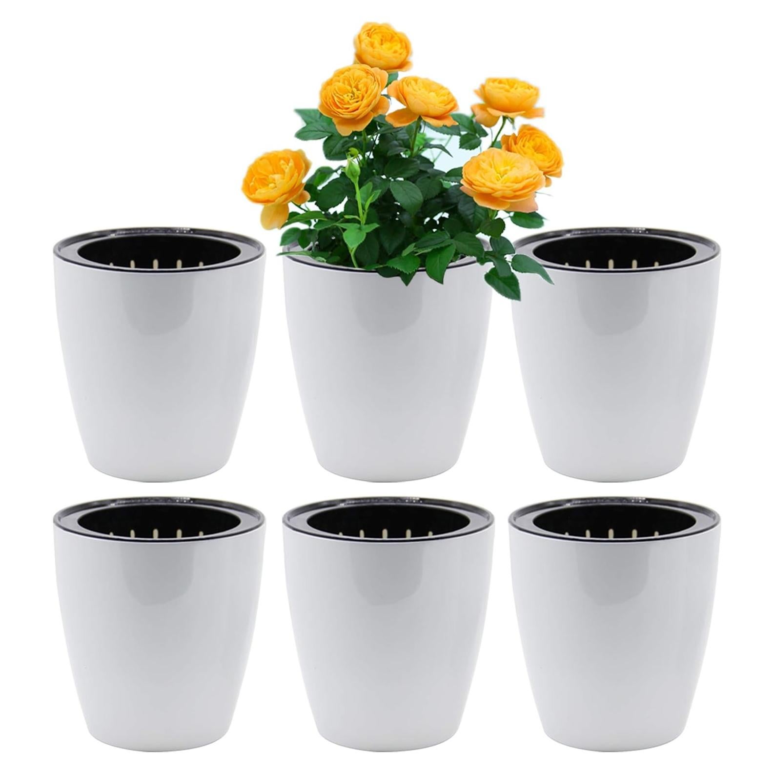 Maceta Autorriego SAND MINE Blanca 6 Unidades 13cm