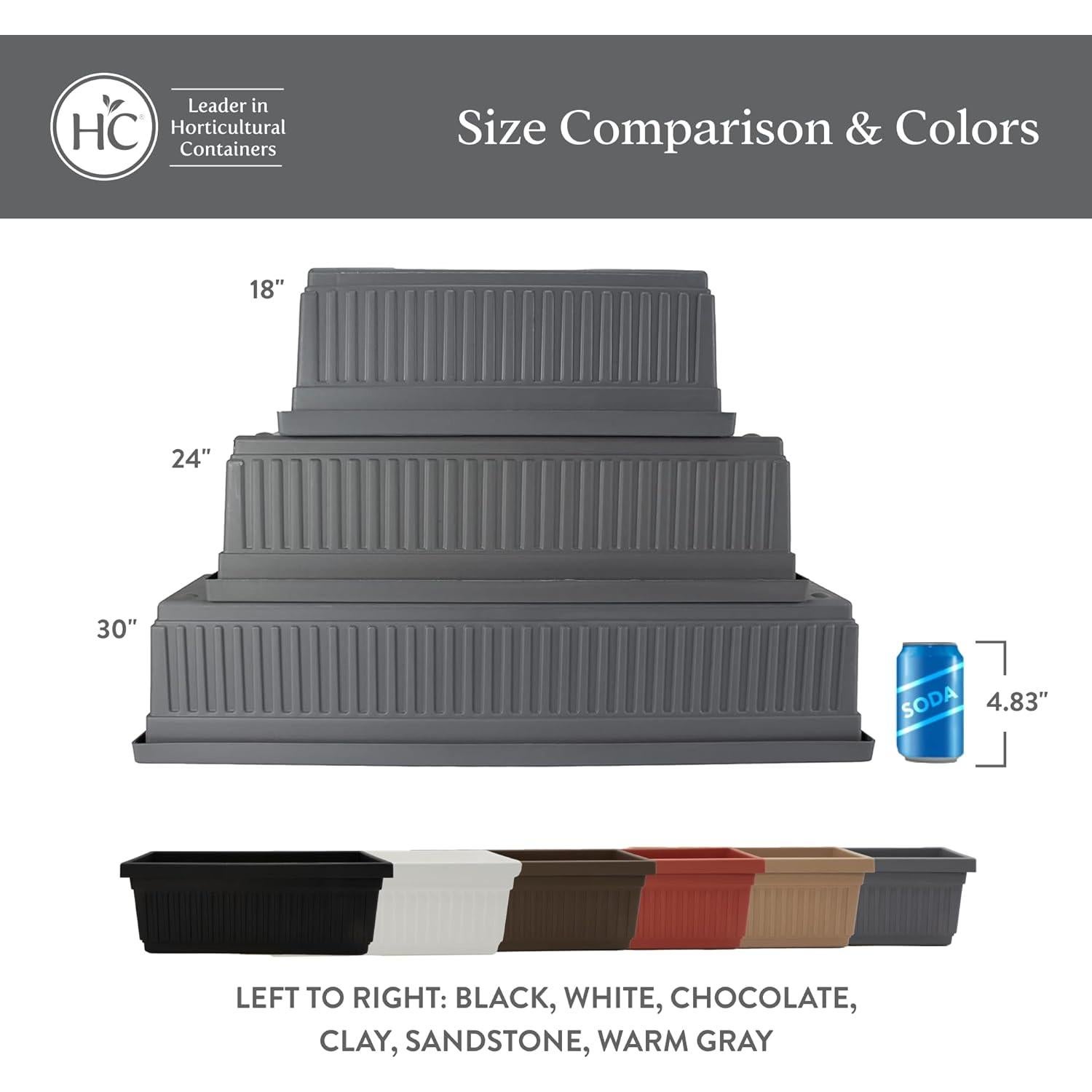 Caja de Macetas Larga The HC Companies 76.2 cm Chocolate Paquete 2