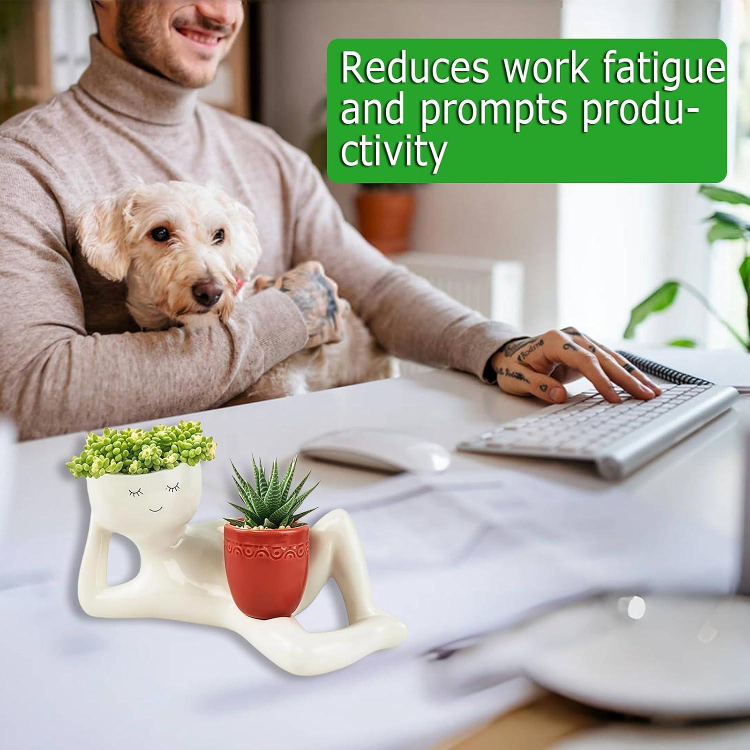 Macetero Chico Perezoso Jiyikua de Resina Azul 13x25cm